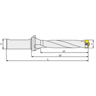 Indexable insert drill HSS-E 7xD DIN1835HB 9mm L=128mm IC